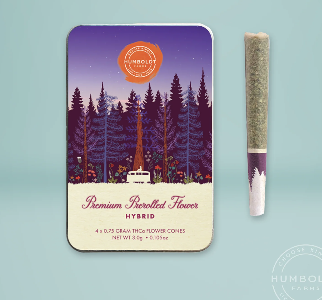 PRE-ORDER: Humboldt Premium Pre-Rolls 4/pk (Case of 16) MSRP $384 / (H) Rainbow Splash